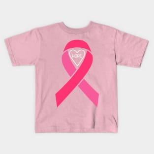 Pink ribbon design for breast cancer awareness Kids T-Shirt